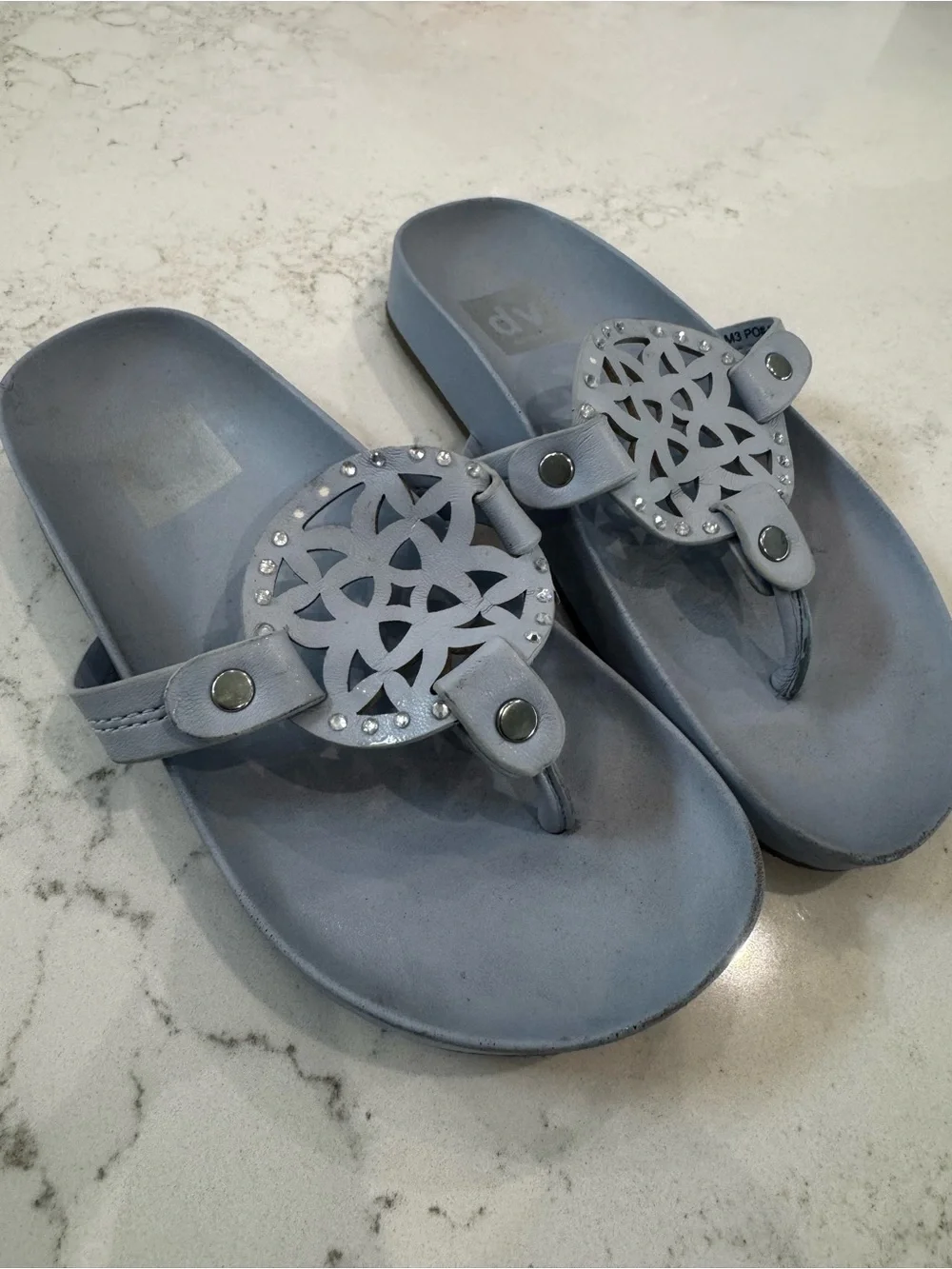 Toddler girl DV by Dolce Vita Light Blue Cutout Medallion Toe-Post Sandal